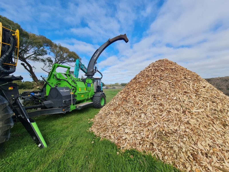 JG Trees carrying out whole tree chipping in Woodend, North Canterbury