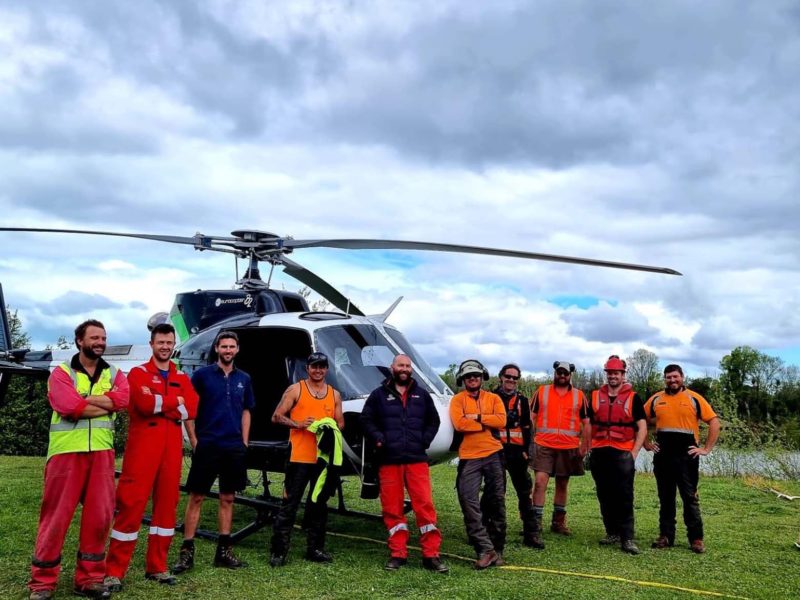 The JG Trees arborist team at a tree removal project in Kaiapoi, North Canterbury