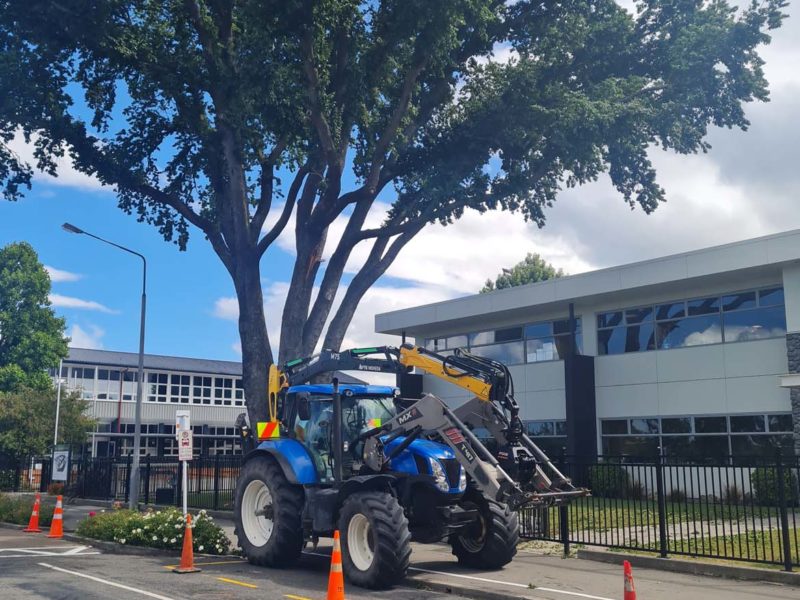 The JG Trees tractor in Christchurch, Canterbury